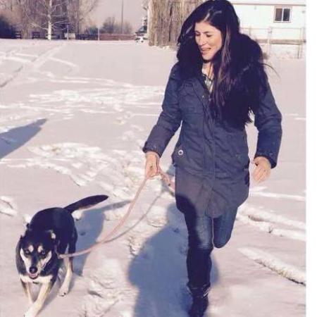 Sasha working with Missy, one of our adoptable dogs.